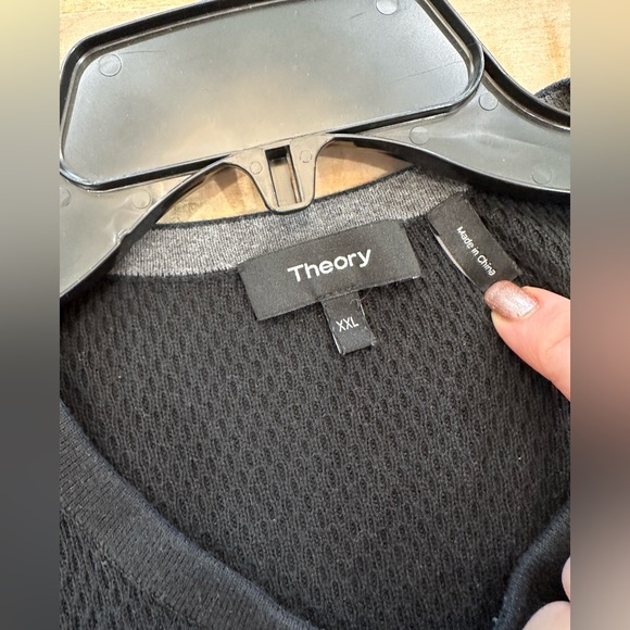 Theory men’s black sweater crewneck jersey knit long sleeve - Picture 3 of 11